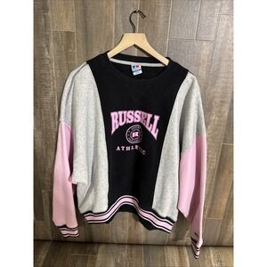 Russell Athletic Women's Crewneck Pullover M Sweatshirt Black/Pink/Gray
